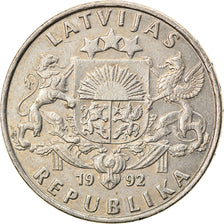 Coin, Latvia, Lats, 1992, EF(40-45), Copper-nickel, KM:12