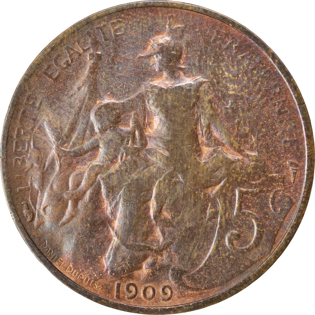 Coin, France, Dupuis, 5 Centimes, 1909, EF(40-45), Bronze, KM:842, Gadoury:165