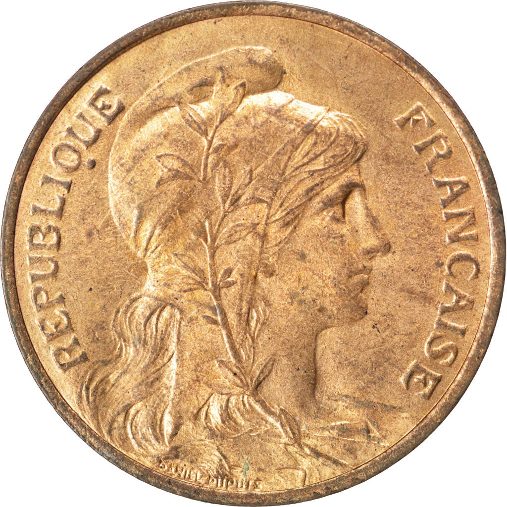 FRANCE, Dupuis, 5 Centimes, 1911, Paris, KM #842, MS(60-62), Bronze, 25.1,...