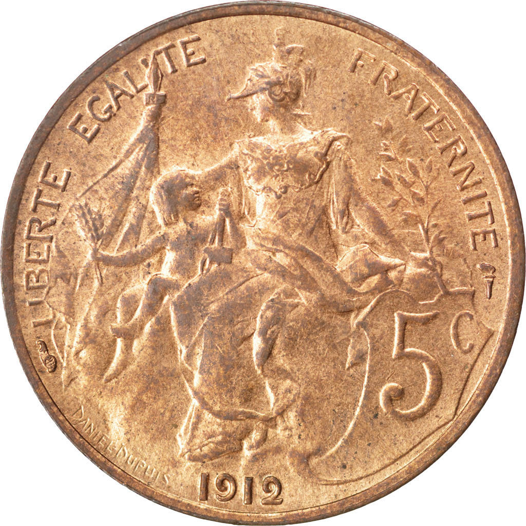 Monnaie, France, Dupuis, 5 Centimes, 1912, SPL, Bronze, KM:842, Gadoury:165