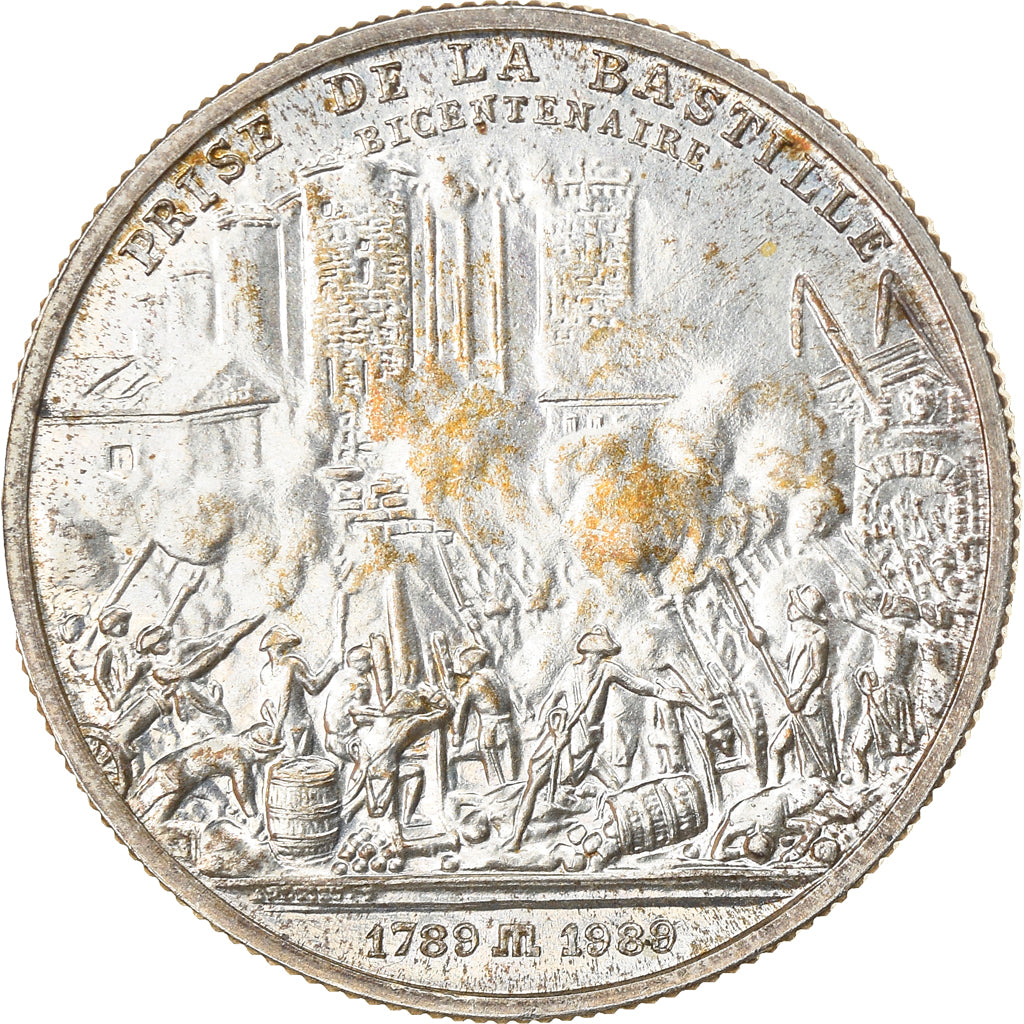 France, Medal, Bicentenaire de la Révolution Française, History, 1980, A.