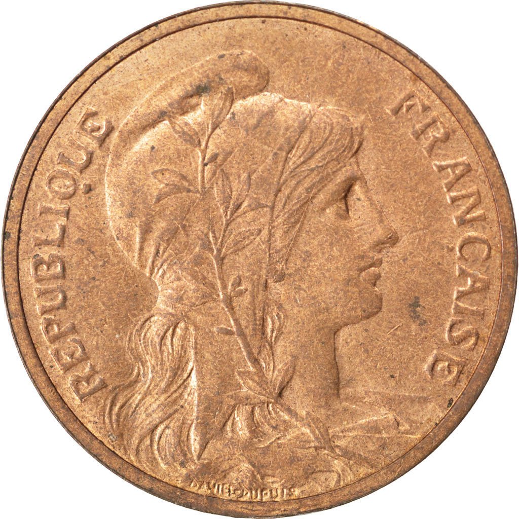 FRANCE, Dupuis, 5 Centimes, 1913, Paris, KM #842, AU(55-58), Bronze, 25.1,...