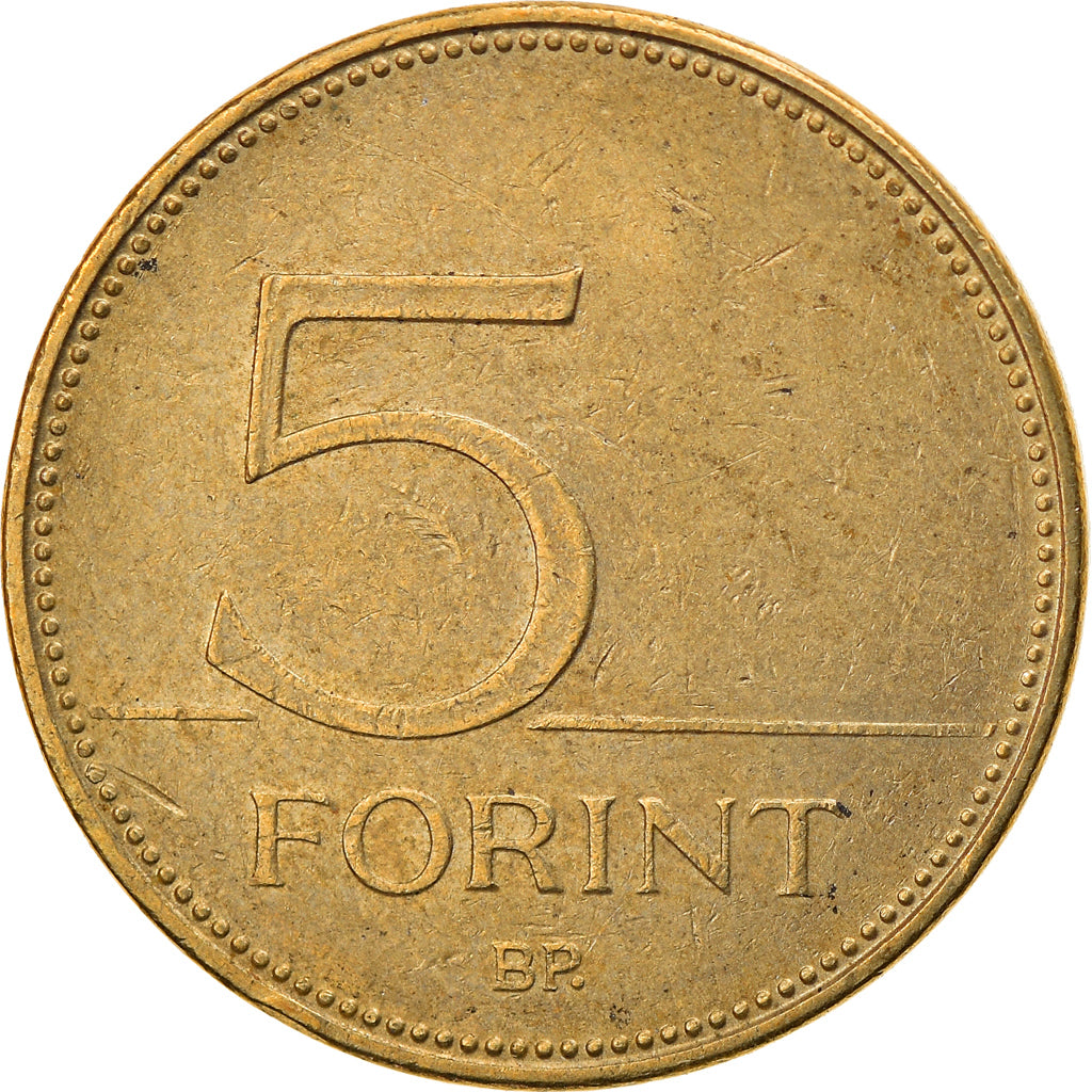 Moneta, Ungheria, 5 Forint, 2002, Budapest, BB, Nichel-ottone, KM:694