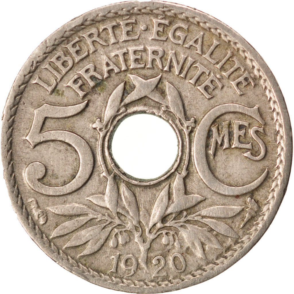 FRANCE, Lindauer, 5 Centimes, 1920, KM #875, VF(20-25), Copper-Nickel, 17,...