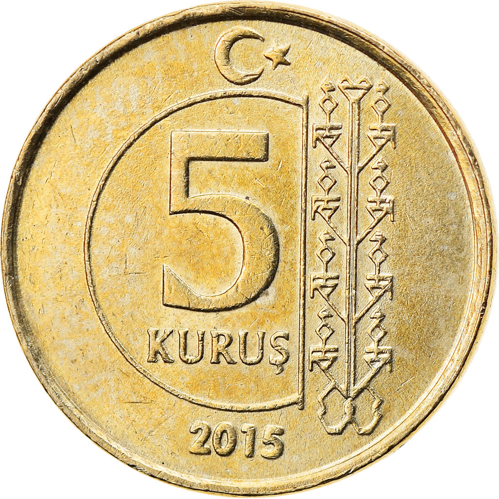 Monnaie, Turquie, 5 Kurus, 2015, TTB, Laiton, KM:1240