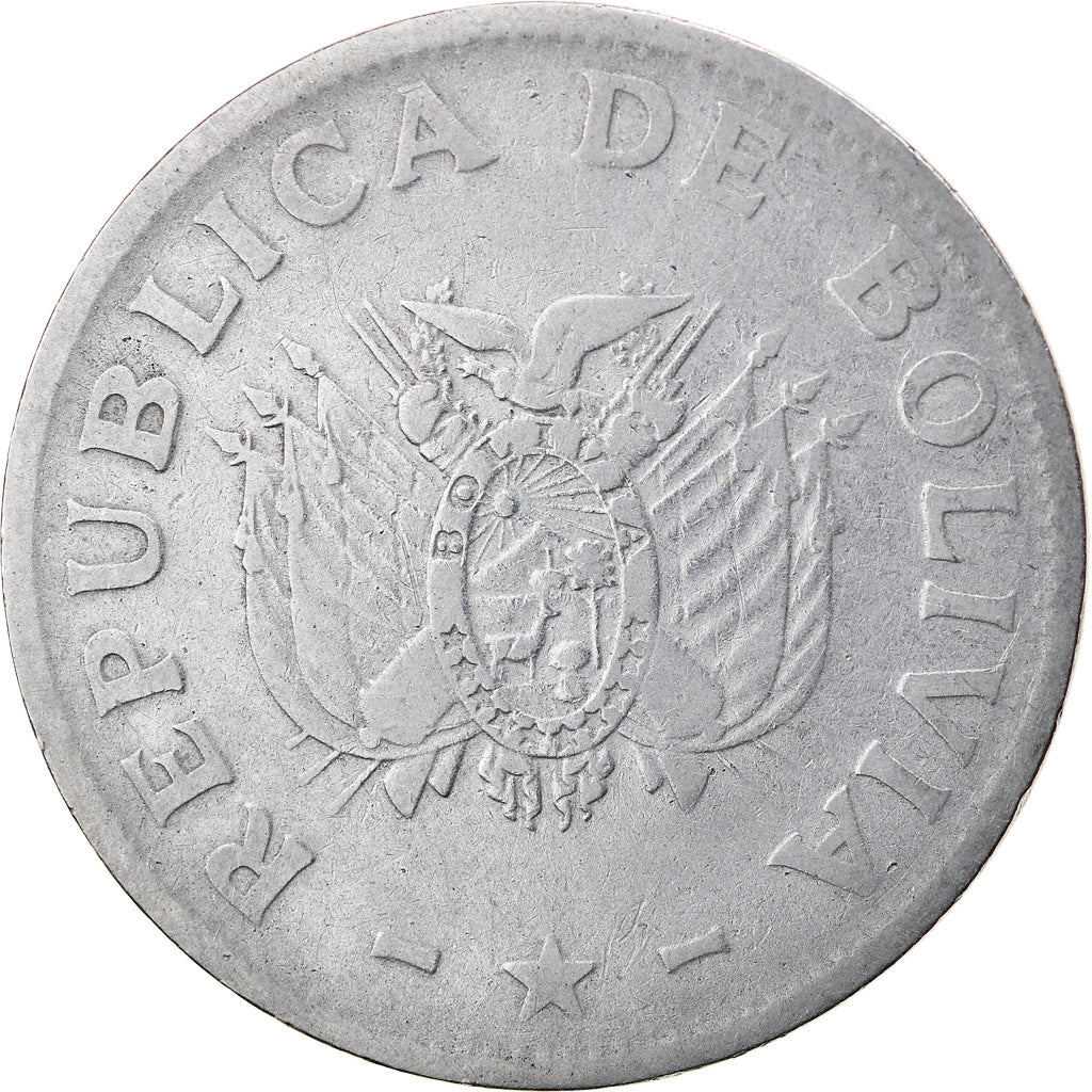 Coin, Bolivia, Boliviano, 1987, EF(40-45), Stainless Steel, KM:205