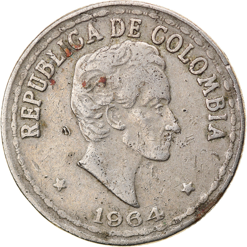 Coin, Colombia, 20 Centavos, 1964, EF(40-45), Copper-nickel, KM:215.2