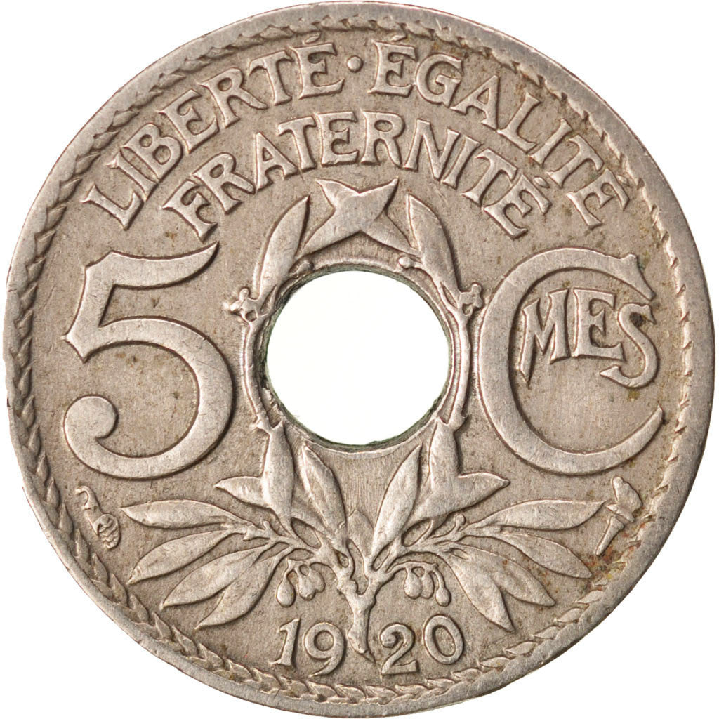 Coin, France, Lindauer, 5 Centimes, 1920, EF(40-45), Copper-nickel, KM:875