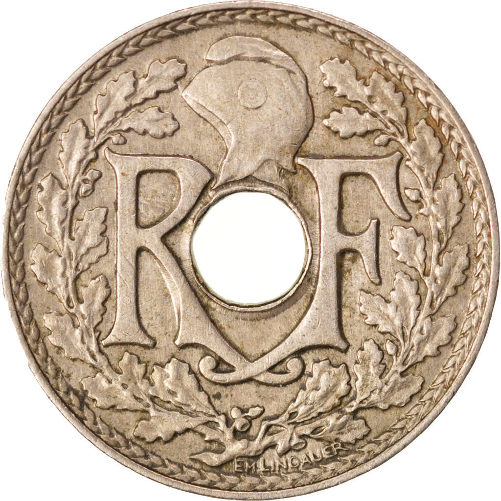 FRANCE, Lindauer, 5 Centimes, 1927, KM #875, EF(40-45), Copper-Nickel, 17,...