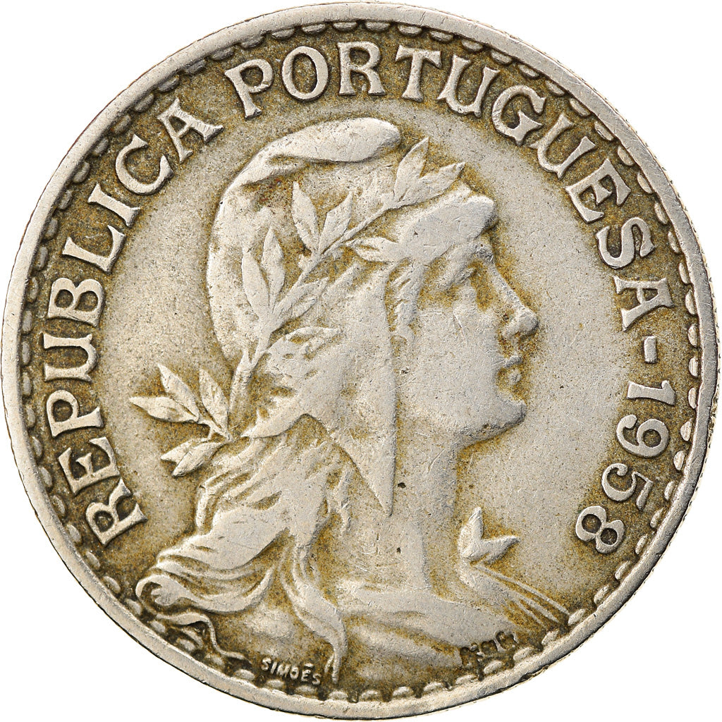 Coin, Portugal, Escudo, 1958, VF(30-35), Copper-nickel, KM:578