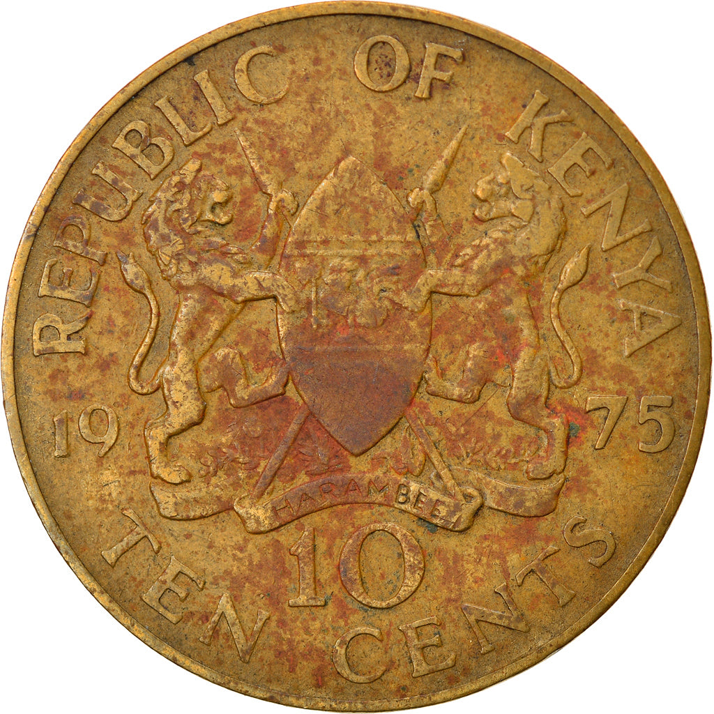 Coin, Kenya, 10 Cents, 1975, EF(40-45), Nickel-brass, KM:11