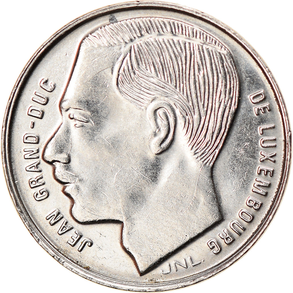 Coin, Luxembourg, Jean, Franc, 1989, EF(40-45), Nickel plated steel, KM:63