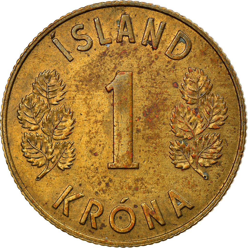 Coin, Iceland, Krona, 1957, EF(40-45), Nickel-brass, KM:12a