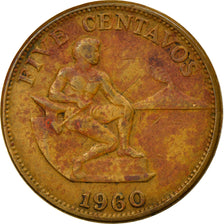 Monnaie, Philippines, 5 Centavos, 1960, TB, Laiton, KM:187
