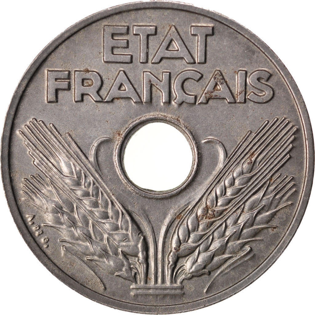 FRANCE, État français, 20 Centimes, 1944, Paris, KM #900.2, AU(55-58), Zinc, Ga.