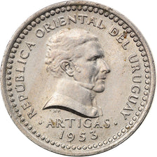 Coin, Uruguay, Centesimo, 1953, Santiago, EF(40-45), Copper-nickel, KM:32