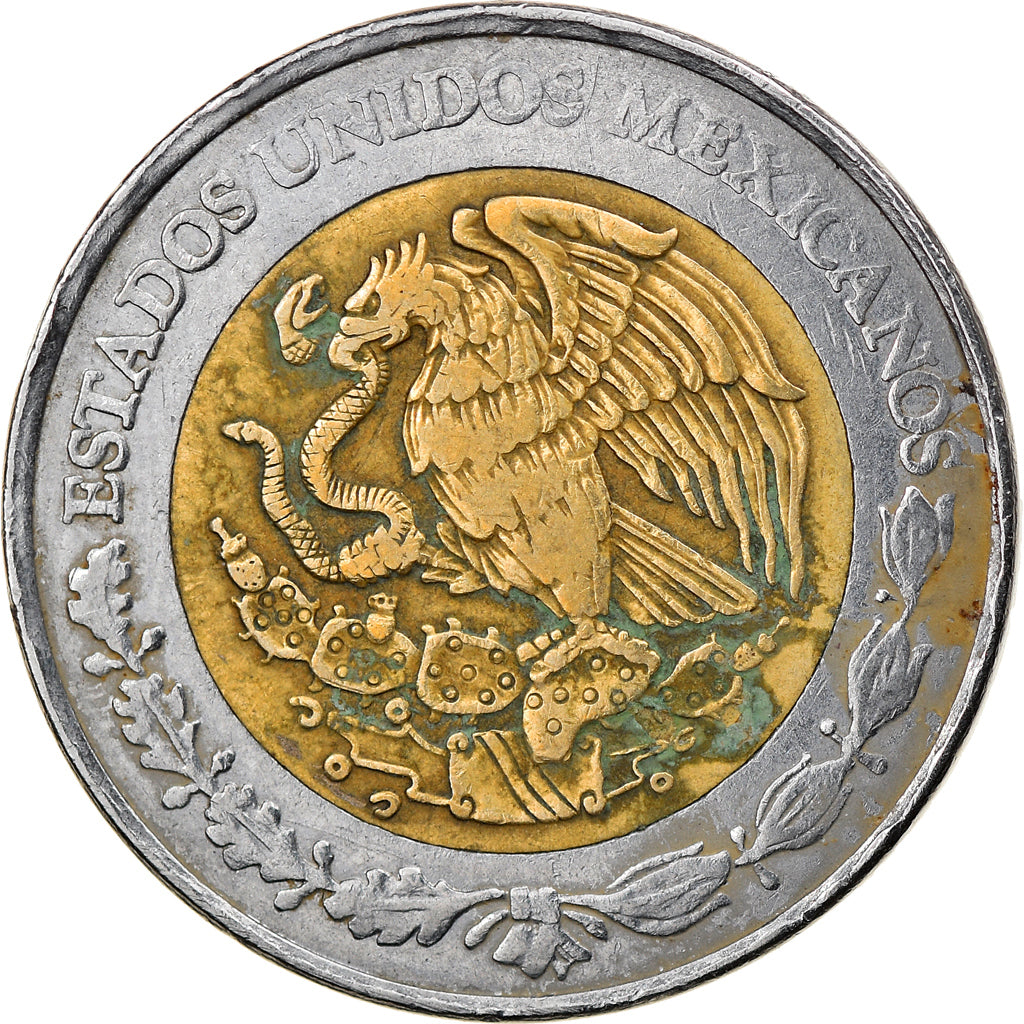 Moneda, México, 5 Nuevo Pesos, 1993, Mexico City, MBC, Bimetálico, KM:552
