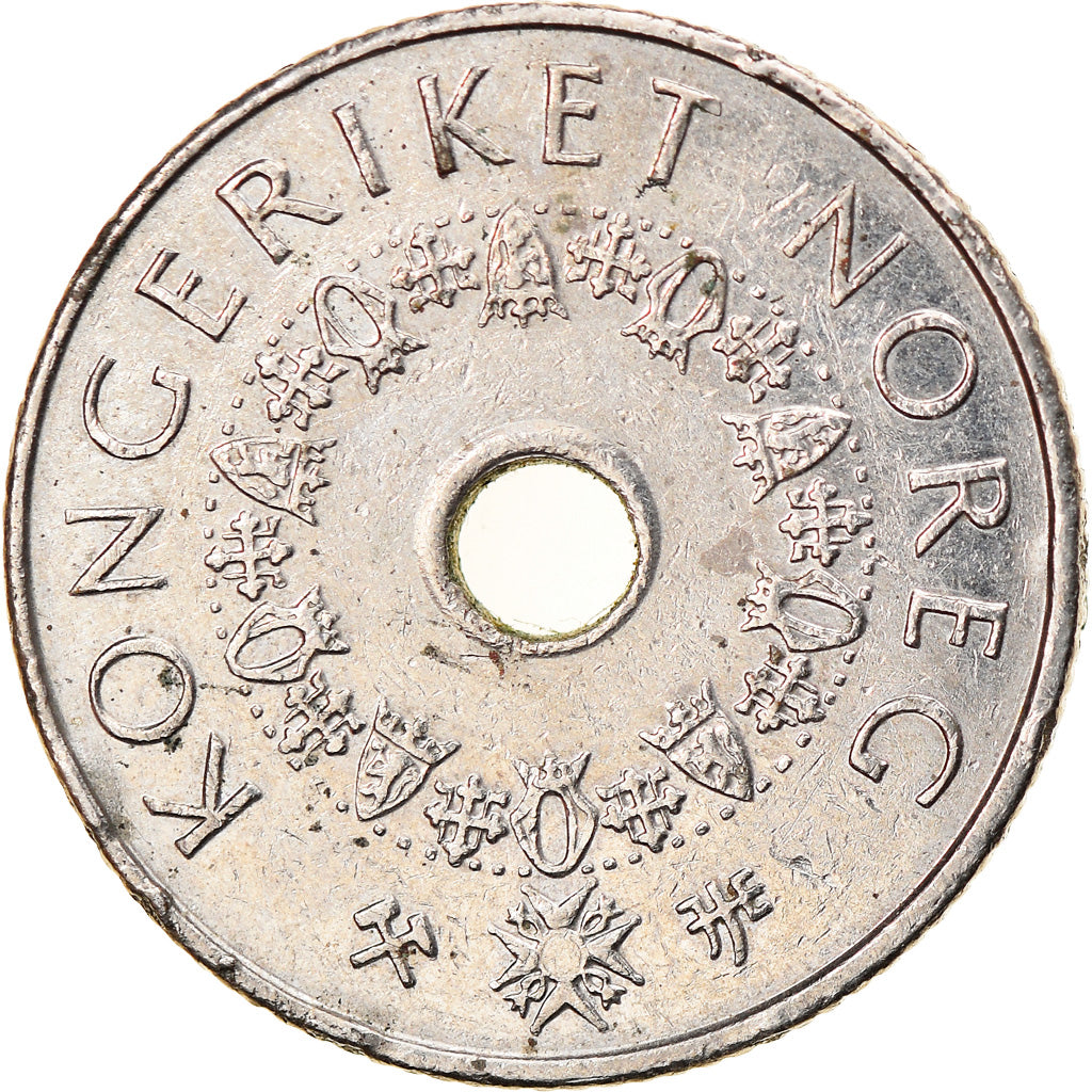 Coin, Norway, Harald V, 5 Kroner, 1998, VF(30-35), Copper-nickel, KM:463