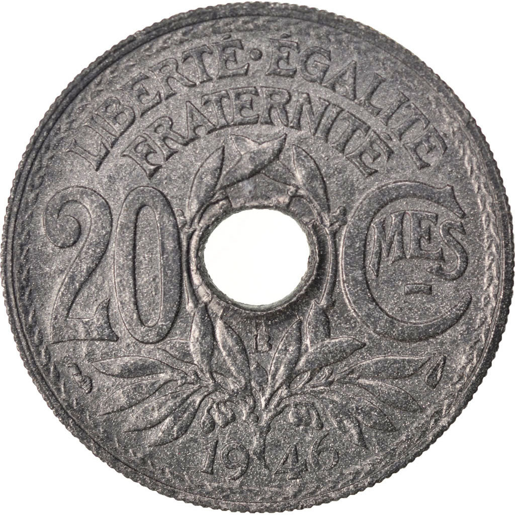 FRANCE, Lindauer, 20 Centimes, 1946, Beaumont - Le Roger, KM #907.2, VF(30-35),.