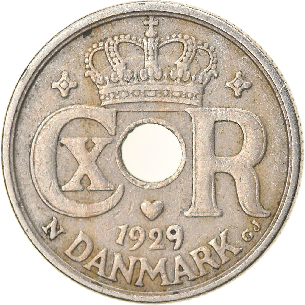 Coin, Denmark, Christian X, 10 Öre, 1929, Copenhagen, EF(40-45), Copper-nickel