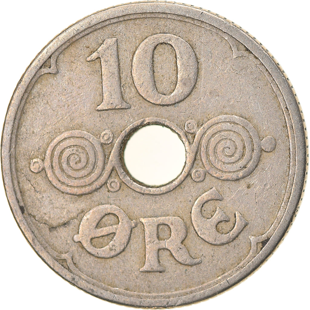 Coin, Denmark, Christian X, 10 Öre, 1929, Copenhagen, EF(40-45), Copper-nickel