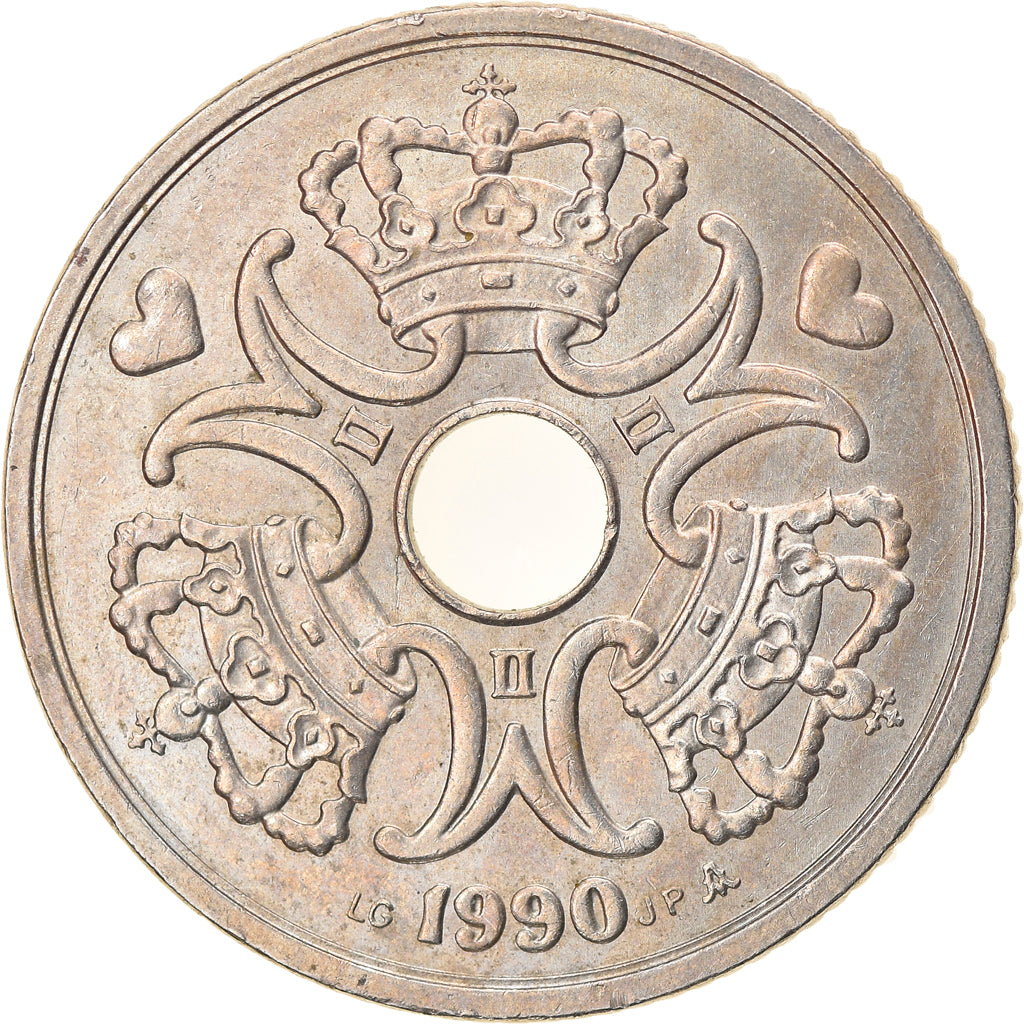 Coin, Denmark, Margrethe II, 5 Kroner, 1990, Copenhagen, EF(40-45)