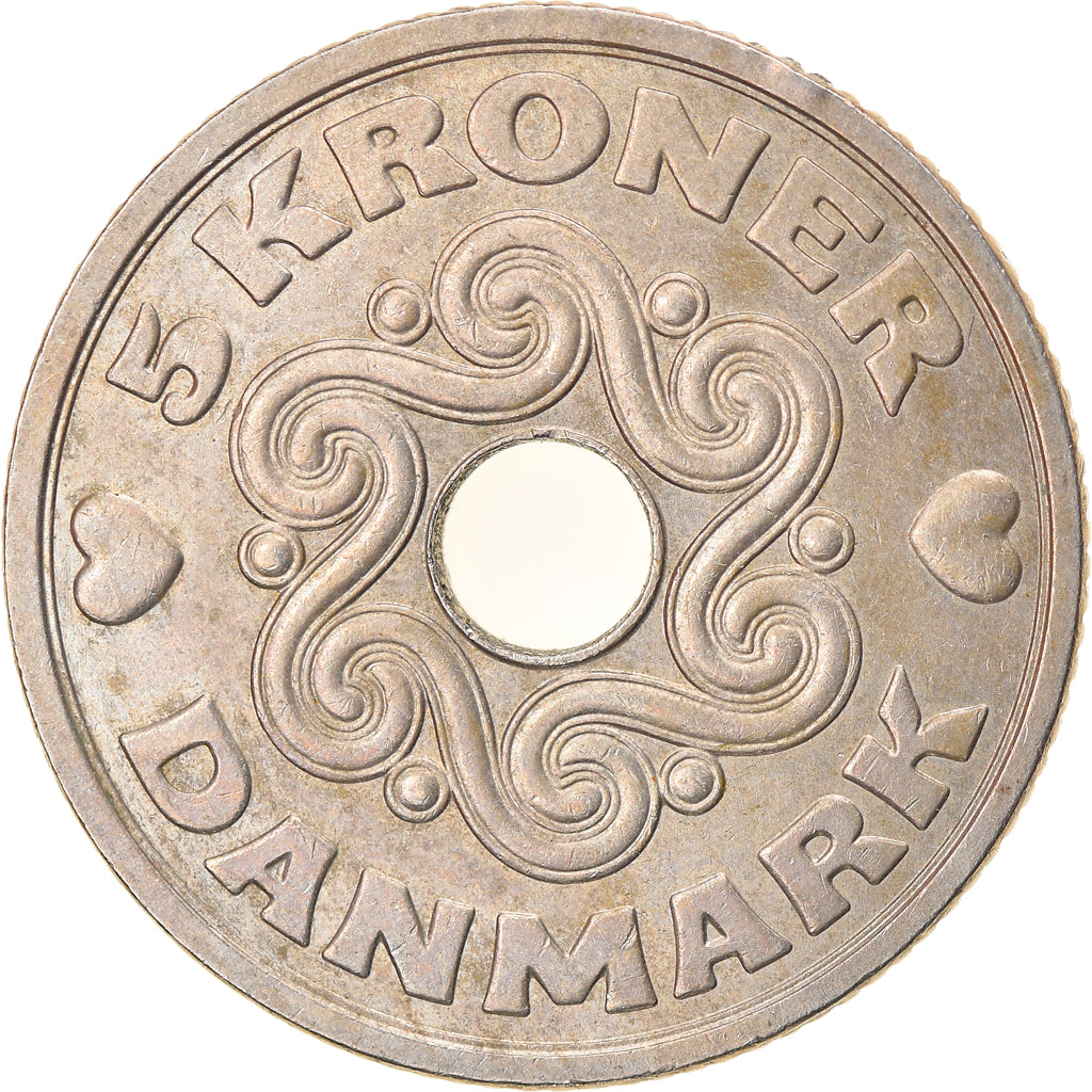 Coin, Denmark, Margrethe II, 5 Kroner, 1990, Copenhagen, EF(40-45)