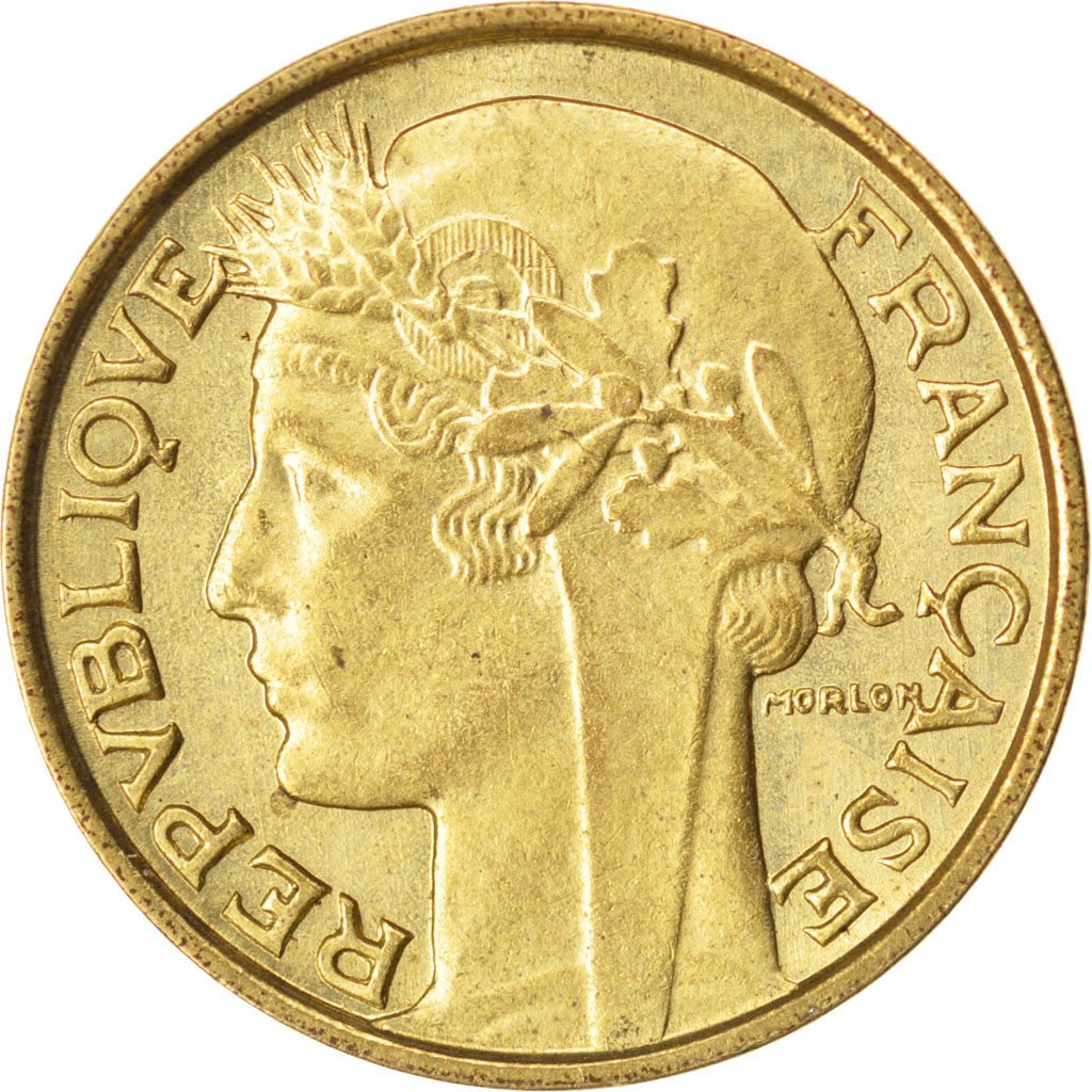 FRANCE, Morlon, 50 Centimes, 1931, KM #894.1, AU(55-58), Aluminum-Bronze, 18,...