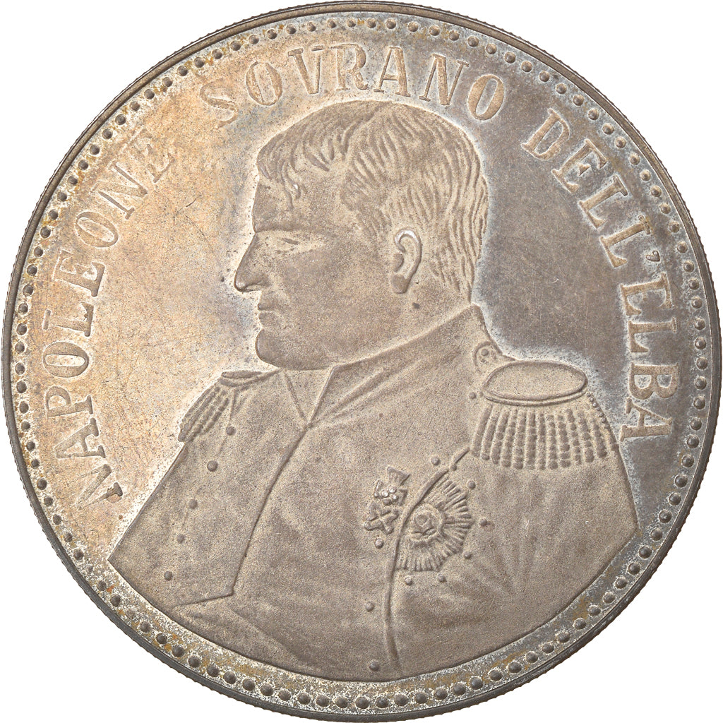 Italy, Medal, Napoleone, Isola d'Elba, History, Galoppi, MS(60-62), Silver