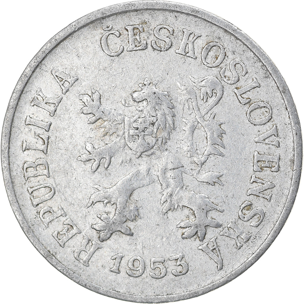 Coin, Czechoslovakia, 5 Haleru, 1953, VF(30-35), Aluminum, KM:37
