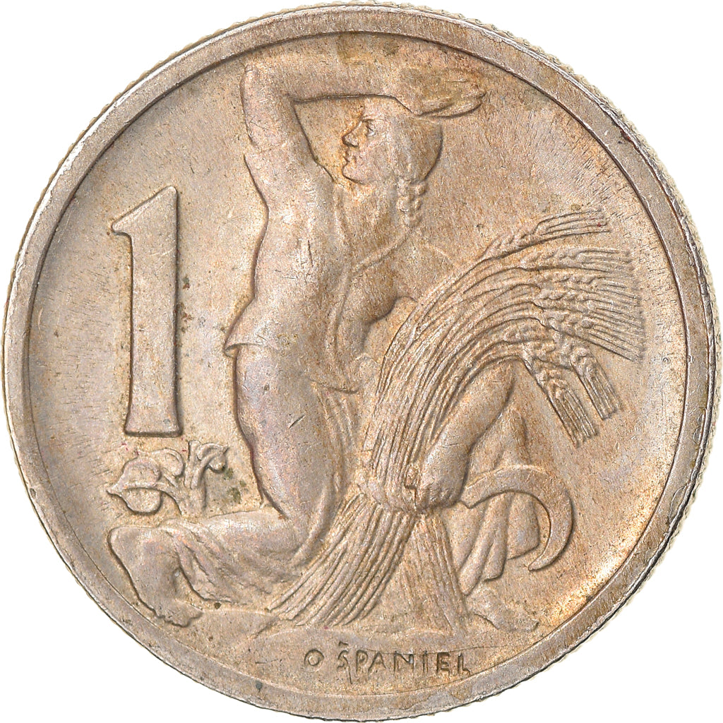 Coin, Czechoslovakia, Koruna, 1946, AU(50-53), Copper-nickel, KM:19
