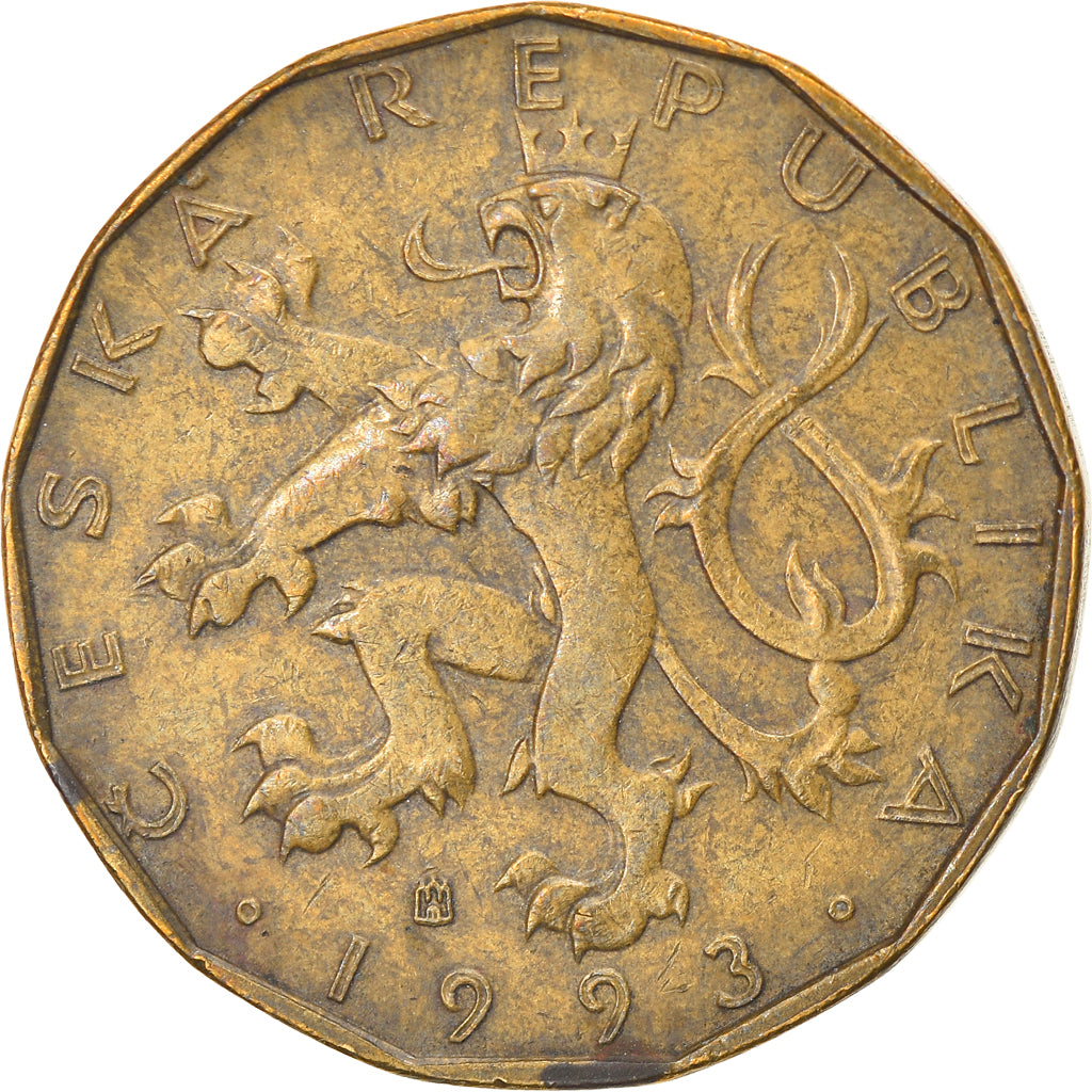Monnaie, République Tchèque, 20 Korun, 1993, TTB, Brass plated steel, KM:5