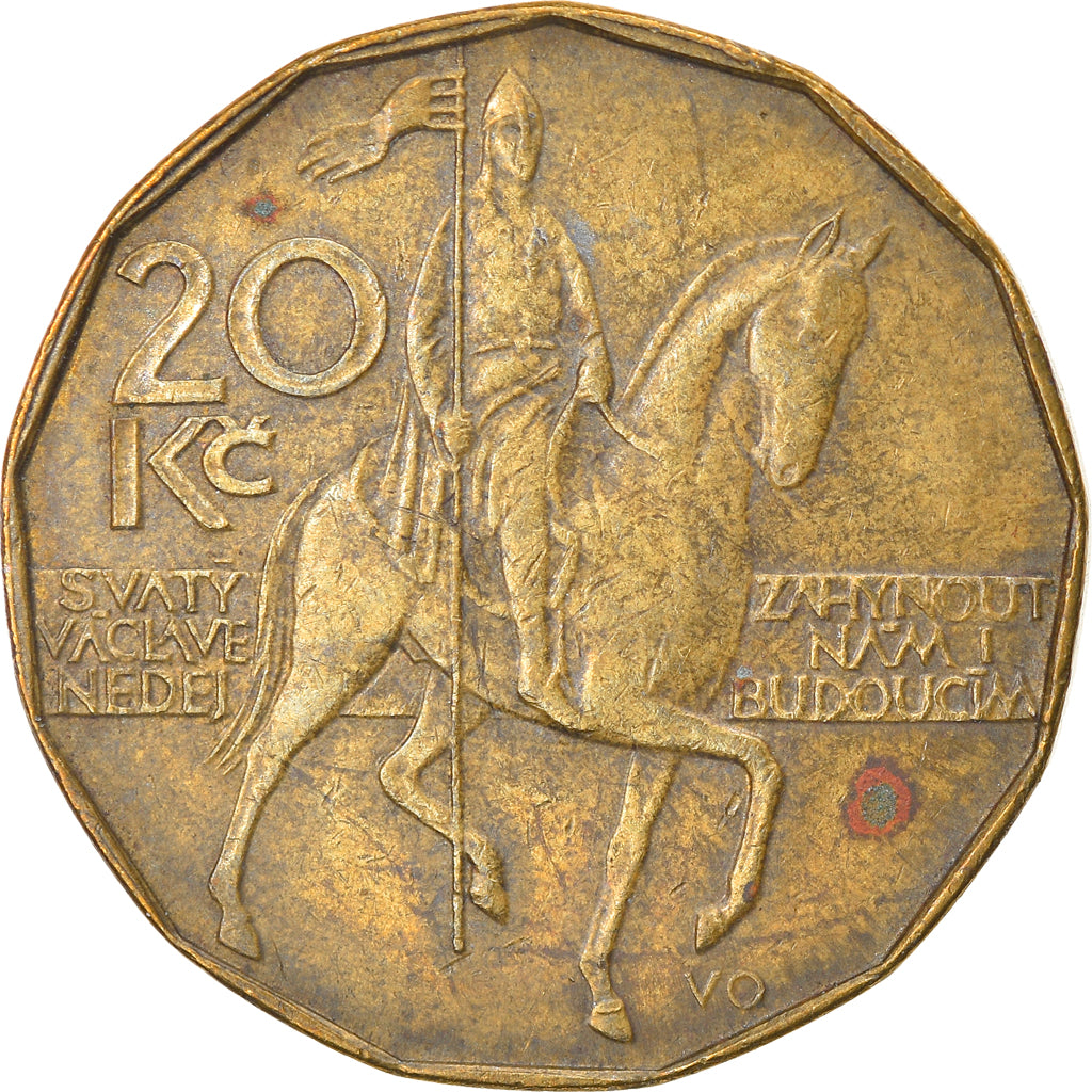 Monnaie, République Tchèque, 20 Korun, 1993, TTB, Brass plated steel, KM:5