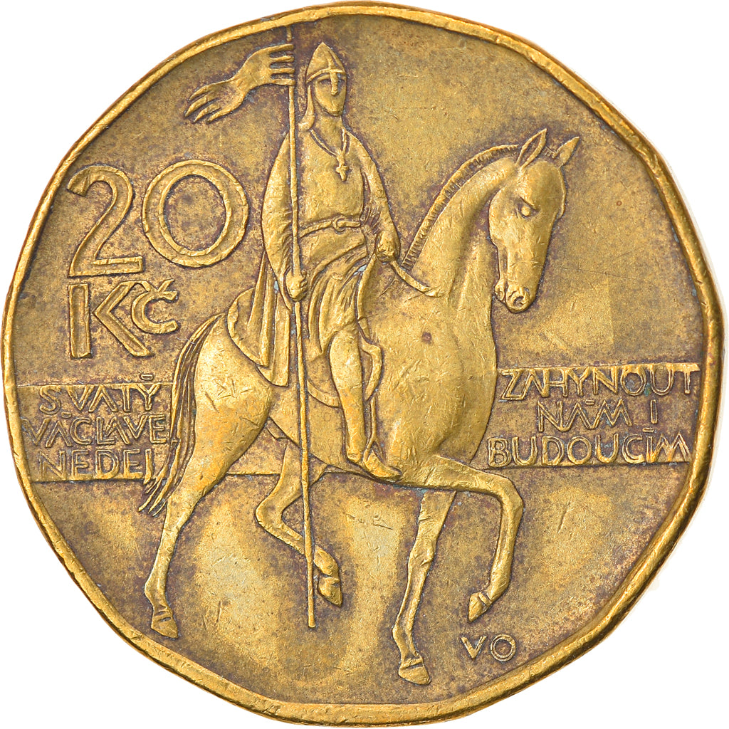 Moeda, República Checa, 20 Korun, 2014, EF(40-45), Aço Cromado a Latão, KM:5