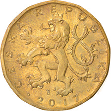 Coin, Czech Republic, 20 Korun, 2017, AU(50-53), Brass plated steel, KM:5