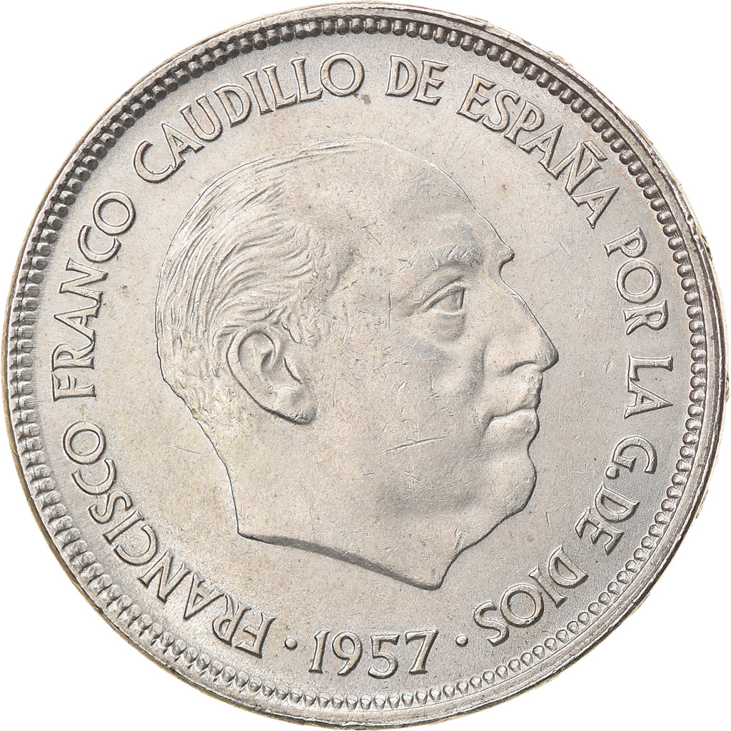 Coin, Spain, Caudillo and regent, 25 Pesetas, 1967, AU(55-58), Copper-nickel