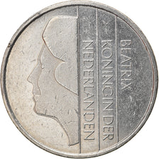 Coin, Netherlands, Beatrix, Gulden, 1990, EF(40-45), Nickel, KM:205