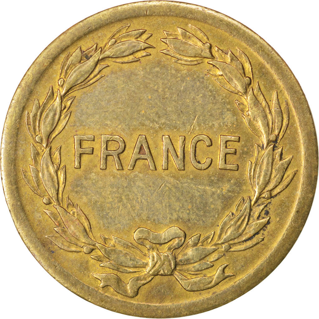 FRANCE, France Libre, 2 Francs, 1944, Philadelphia, KM #905, EF(40-45), Brass,..