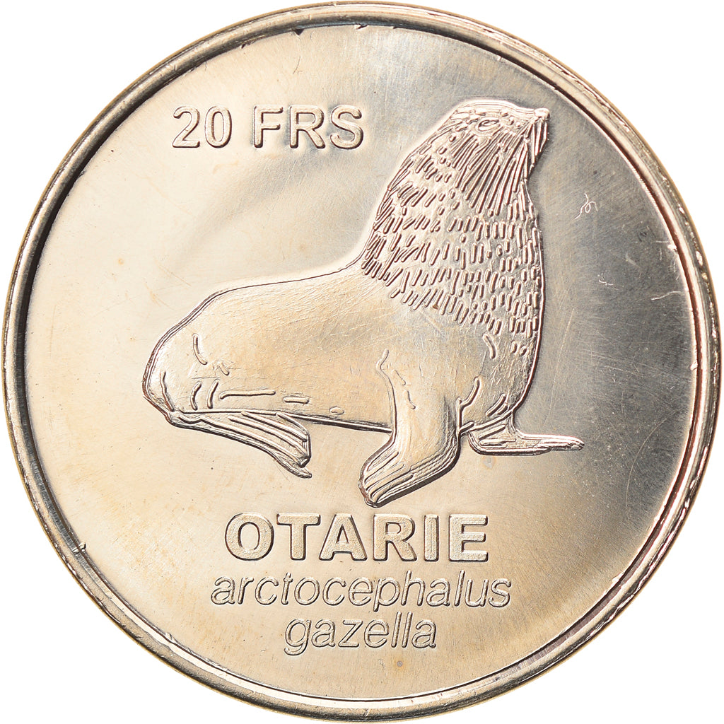 France, 20 Francs, Otarie, 2011, Iles Saint-Paul et Nouvelle Amsterdam, MS(63)