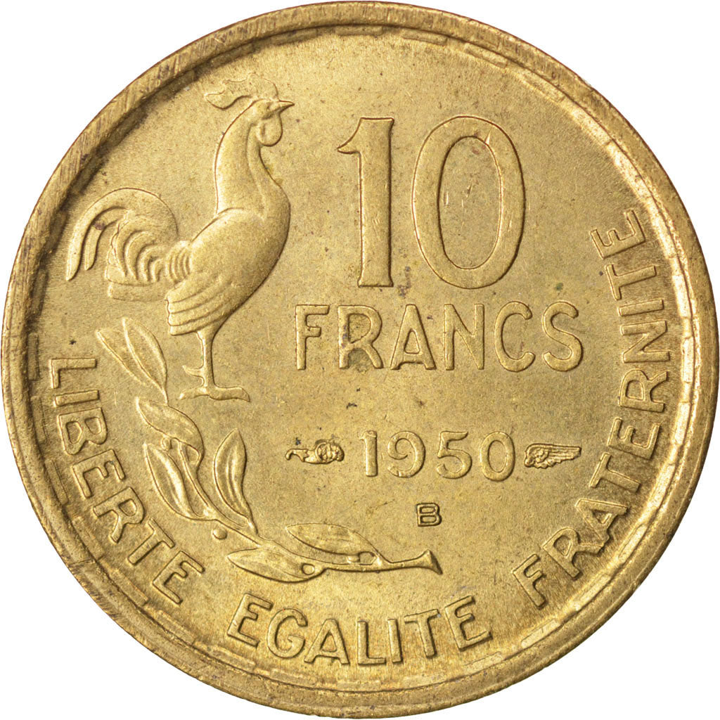 Coin, France, Guiraud, 10 Francs, 1950, Beaumont le Roger, AU(55-58)
