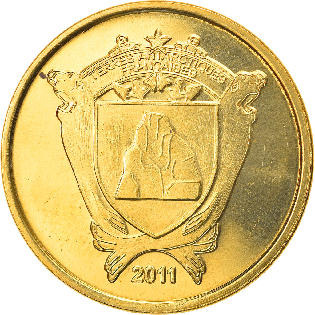 French Southern and Antartic Land, 100 Francs, Albatros, 2011, SPL, Laiton