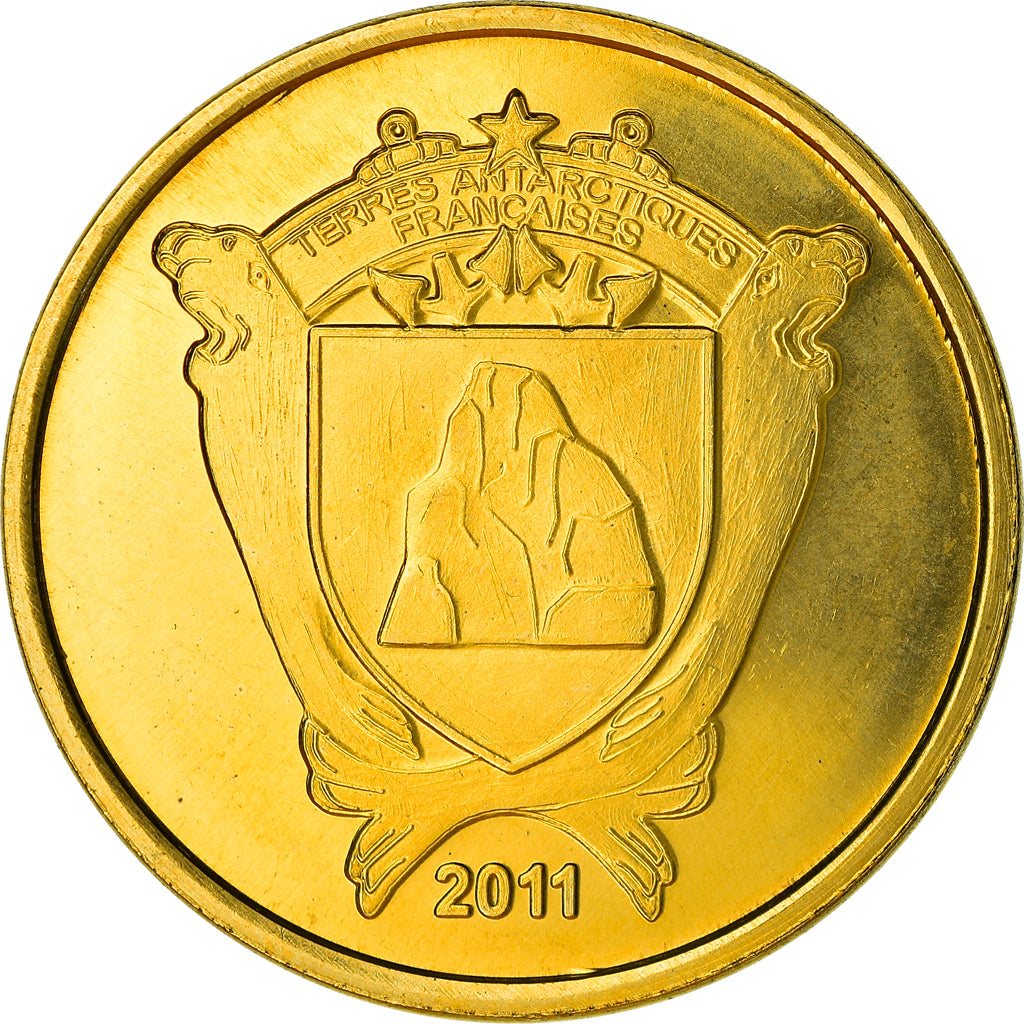 French Southern and Antartic Land, 100 Francs, Albatros, 2011, SPL, Laiton