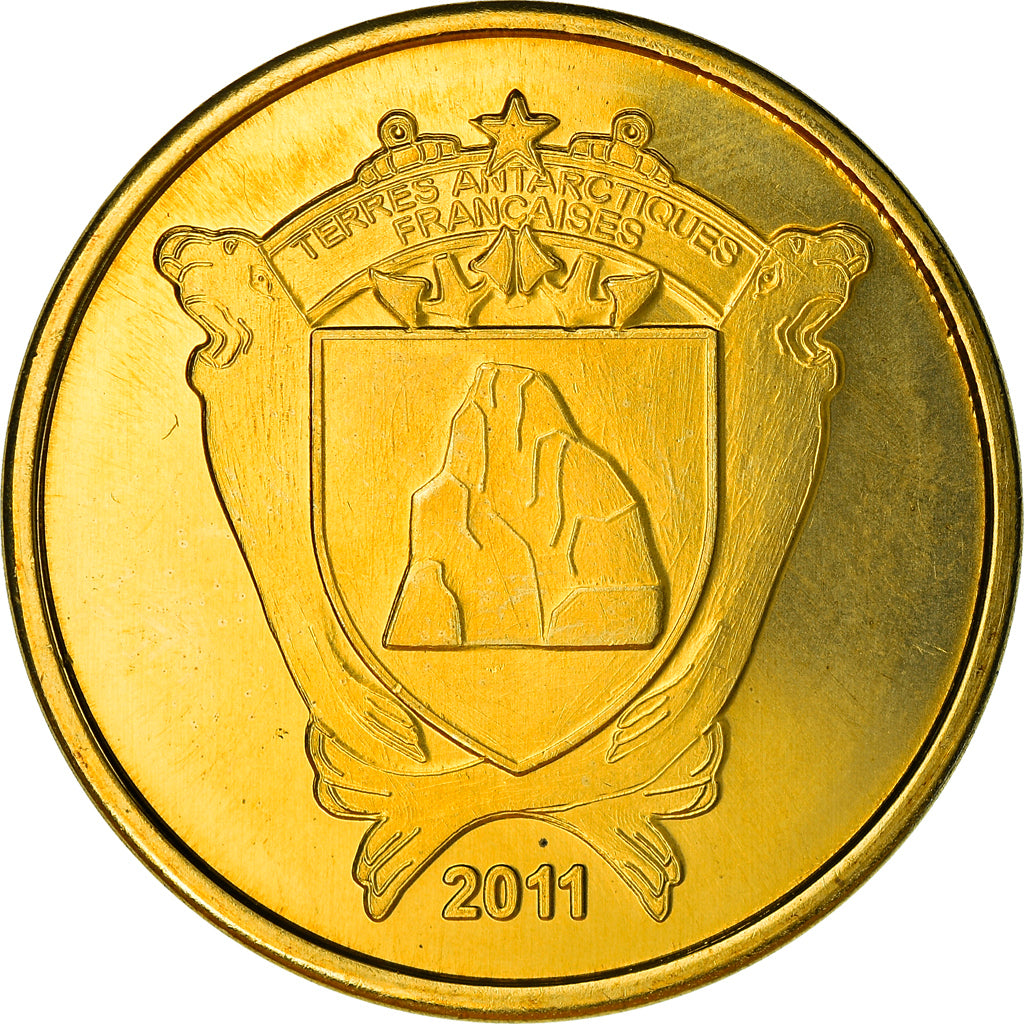 French Southern and Antartic Land, 100 Francs, Albatros, 2011, SPL, Laiton