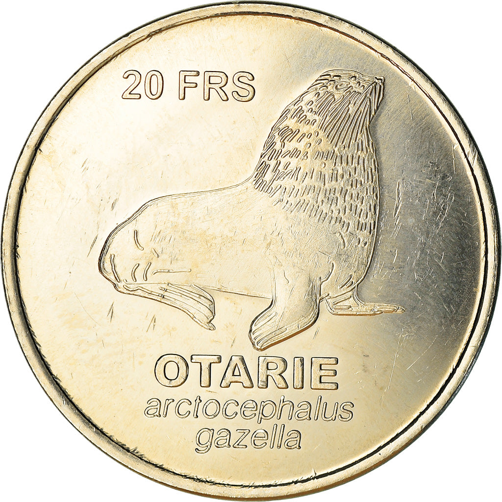 French Southern and Antartic Land, 20 Francs, Otarie, 2011, MS(63), Cupro-nickel