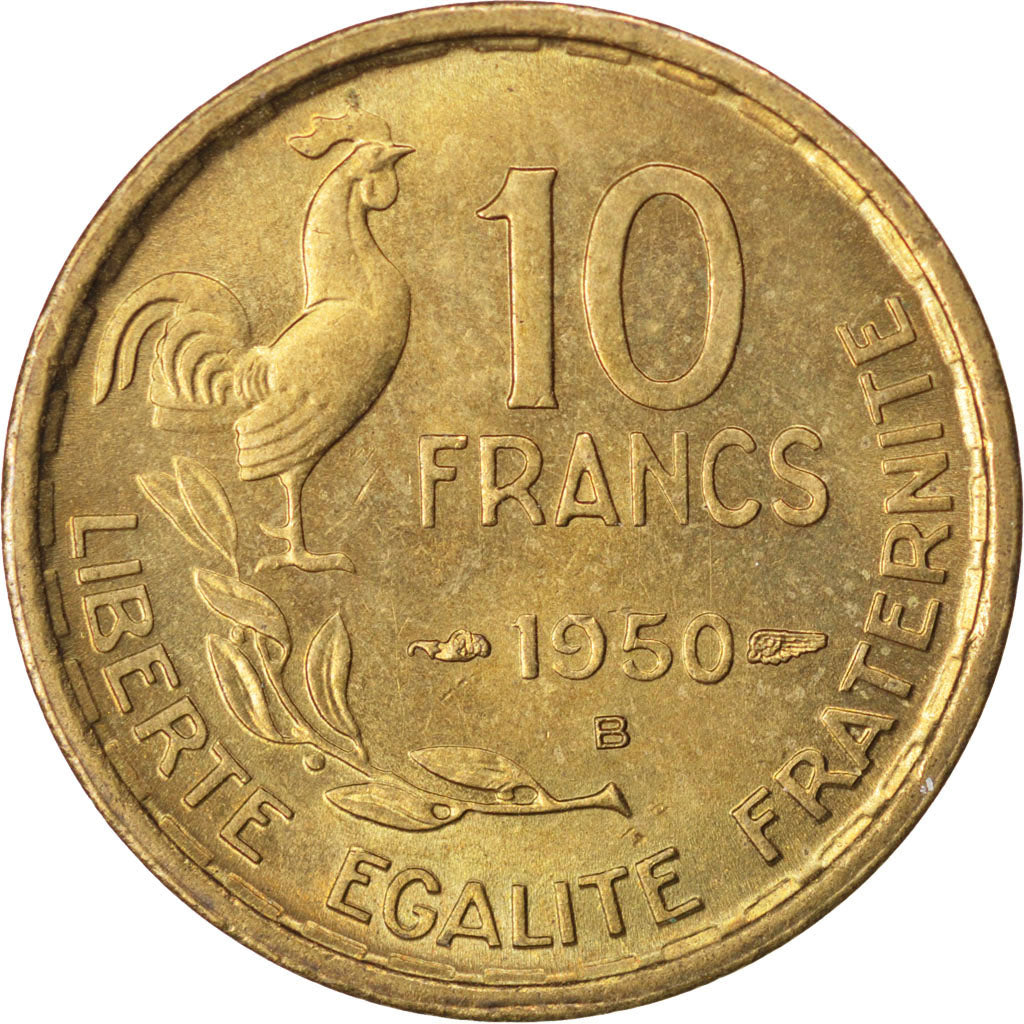 FRANCE, Guiraud, 10 Francs, 1950, Beaumont - Le Roger, KM #915.2, MS(60-62),...