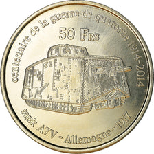 French Southern and Antartic Land, 50 Francs, Tank 2, 2014, MS(63), Cupro-nickel