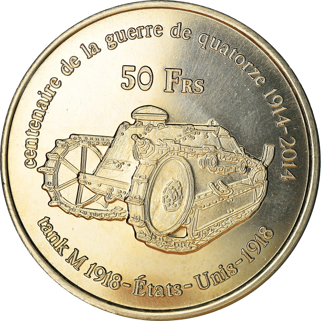 Coin, France, 50 Francs, 2014, Ile Juan Da Nova, MS(63), Cupro-nickel Aluminium