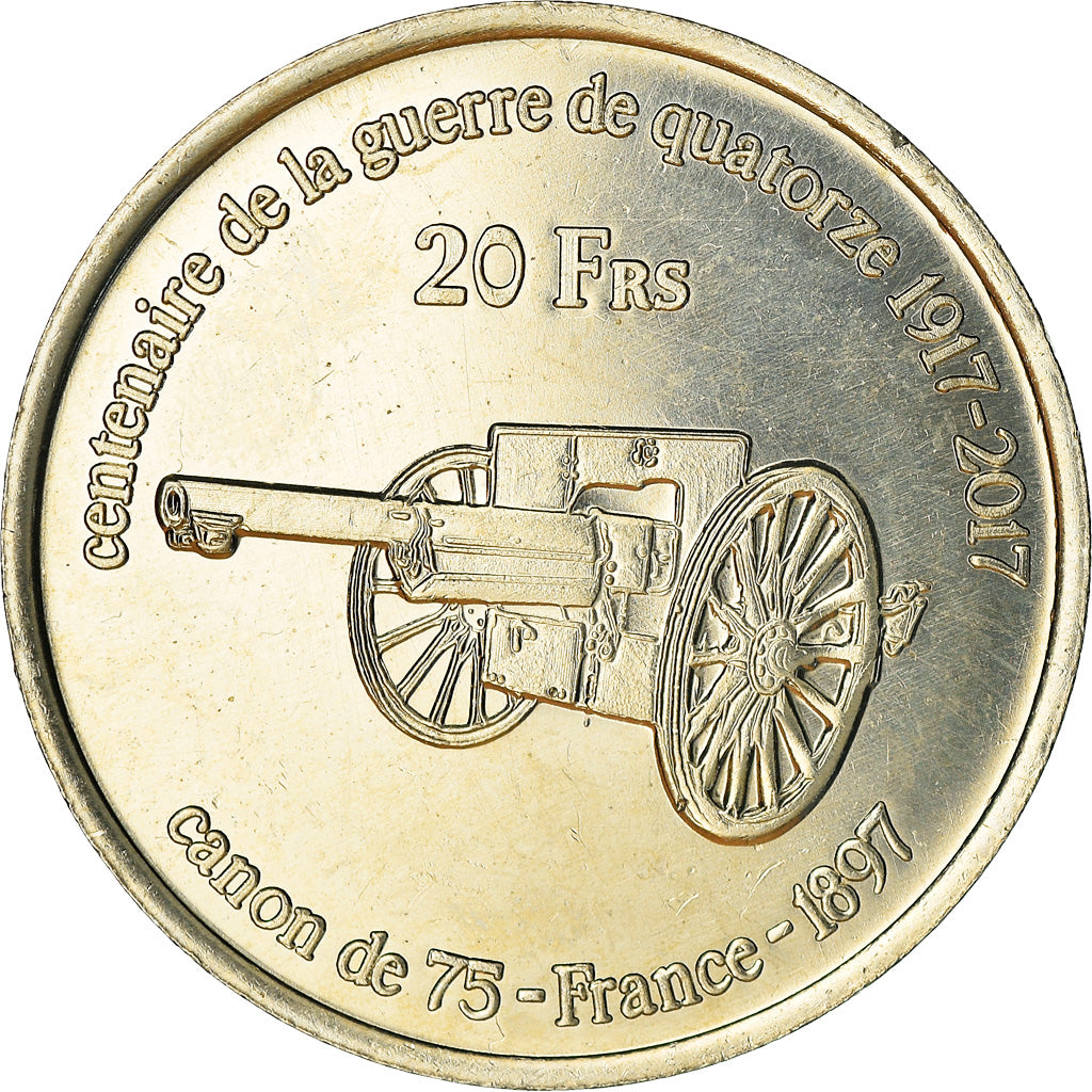 Coin, France, 20 Francs, 2017, Ile Juan Da Nova, MS(63), Cupro-nickel Aluminium
