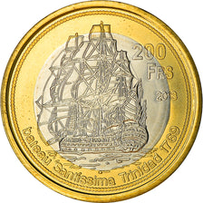 Coin, France, 200 Francs, 2013, Ile Juan Da Nova, MS(63), Bi-Metallic