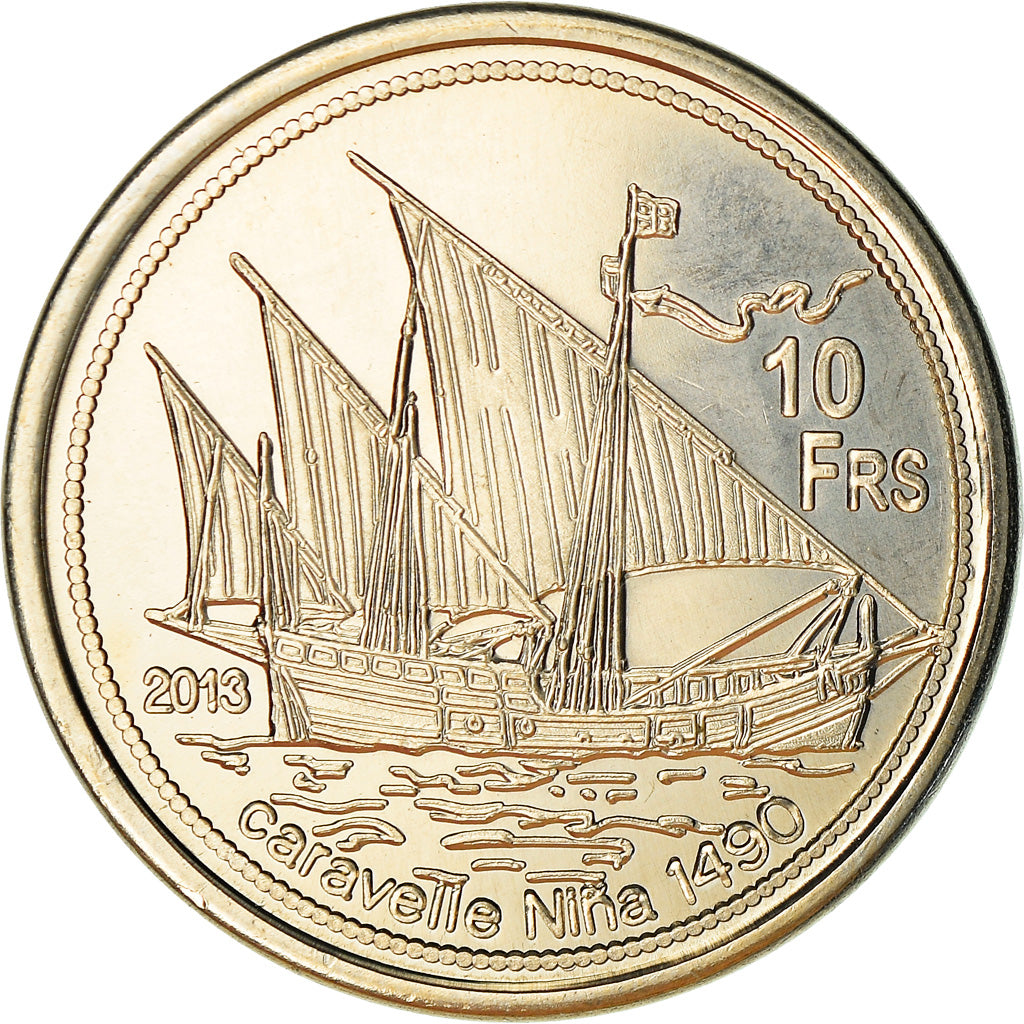 Moneta, Francia, 10 Francs, 2013, Ile Juan Da Nova, SPL, Rame-nichel-alluminio